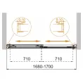 Душевая шторка на ванну CEZARES TANDEM-SOFT-VF-2-180/145-P-Cr