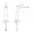 Смеситель для накладной раковины CEZARES LINER-LC-01-W0, хром