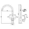 Смеситель для кухни CEZARES LACONICO-C-LL25-BLC