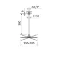 Верхний душ CEZARES CZR-B-TDDQ-30/30-NOP