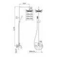 Душевая колонна со смесителем для душа, верхним и ручным душем CEZARES PORTA-CD-01