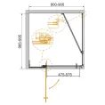 Душевой уголок CEZARES SLIDER-AH-1-80-70/80-GRIGIO-Cr