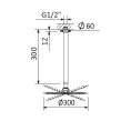 Верхний душ CEZARES CZR-B-TDDR-30/30-01