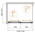 Душевой уголок CEZARES TANDEM-SOFT-AH-2-120/80-C-Cr-IV