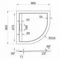 Душевой поддон из искусственного камня Cezares Tray AS 80x80 TRAY-AS-R-80-30-W Белый